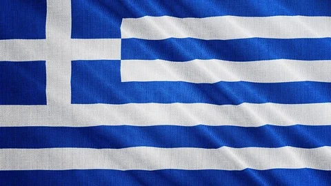 Greece flag is waving 3D animation. Stock Footage 100537631