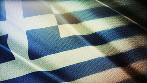 Greece flag is waving 3D animation. greece flag waving in the wind. Stock Footage 142225398