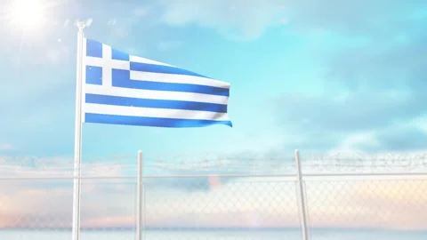Greece flag Waving 3d Animation. 4K Video. Stock Footage 297383249