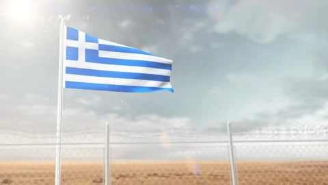 Greece flag Waving 3d Animation. Video stock 297389465