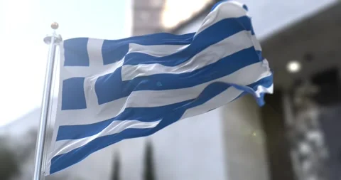 Greece-flag-waving-4k-60fps Stock Footage 330779442