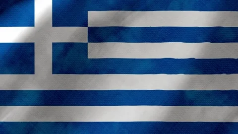 Greece flag waving background with real fabric texture 動画素材 291601235