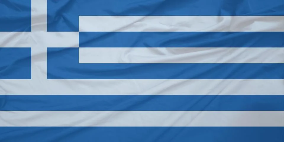 Greece Flag waving in the light breeze Stock Photos
