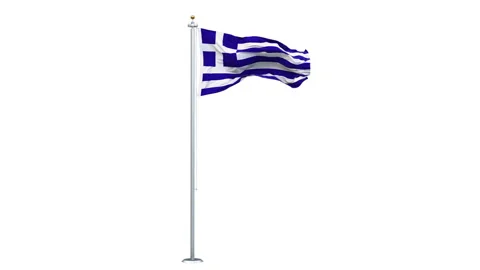 Greece flag waving looping with transparent background. 動画素材 314318178