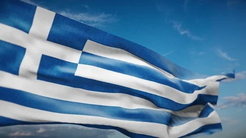 Greece flag waving realistic animation. 4k loop. Other flags in my profile Stock-Footage 95115220