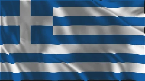 Greece flag waving slowly Stock-Footage 337440369