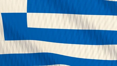 Greece flag waving white background loop Stock Footage 342960400