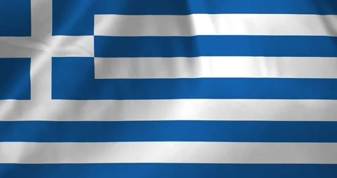 Greece flag waving with the wind background loop video animation Stock Footage 327172002