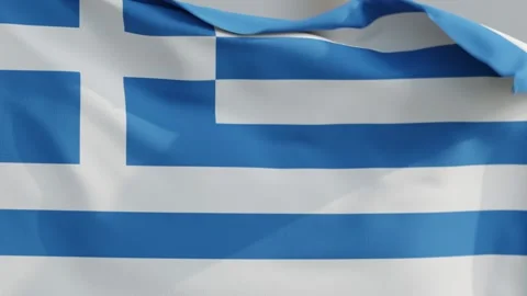 Greece Flag Waving in the Wind with Fabric Texture Motion 库存影片 331109850