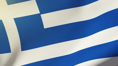 Greece flag waving in the wind. Looping sun rises style.  Animation loop Video stock 47972231