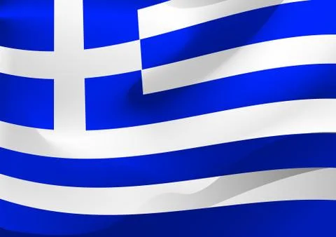 Greece flag in the wind Stock Illustration