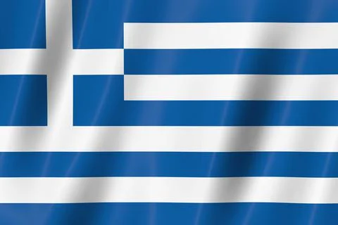 Greece flag,3d flag, flag, 3d render,8k Stock Illustration