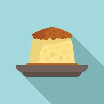 Greece food cake icon, flat style Stock Illustration
