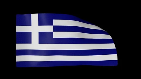 Greece Full Flag plus Alpha Channel 库存影片 87240254