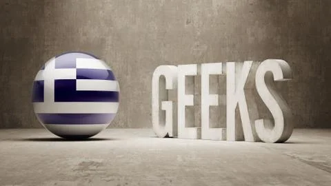Greece. Geeks  Concept. イラスト素材