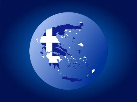 Greece globe illustration Stock Illustration