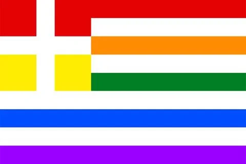 Greece Greek pride flag vector illustration LGBT rights gay Stock Illustration