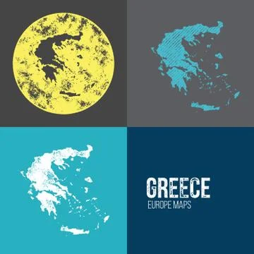 Greece Grunge Retro Map Stock Illustration