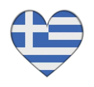 Greece heart flag イラスト素材