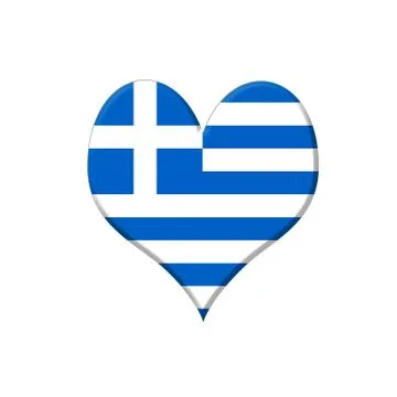 Greece heart. Stock Illustration