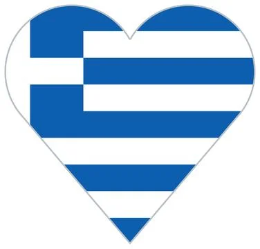 Greece heart-shaped flag Stock Illustration
