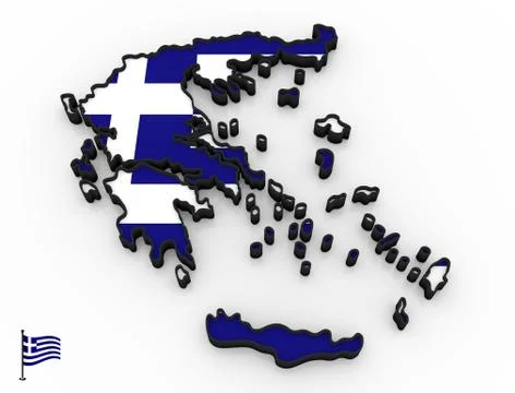 Greece high detailed 3D map Stock Illustration
