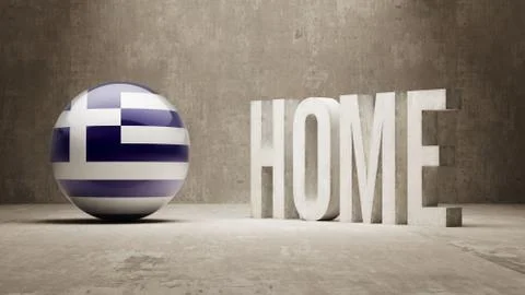 Greece. Home  Concept. Stock Illustration