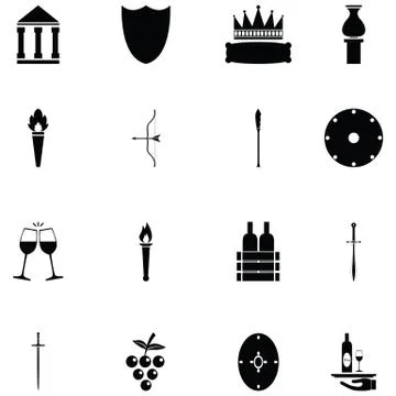 Greece icon set Illustrazione stock