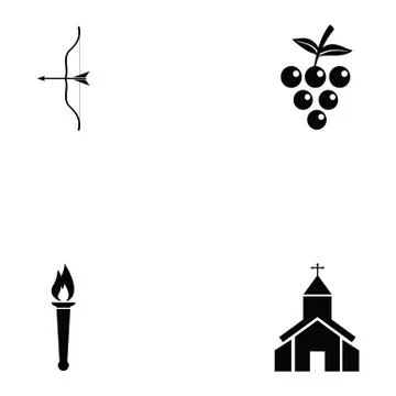 Greece icon set Stock Illustration