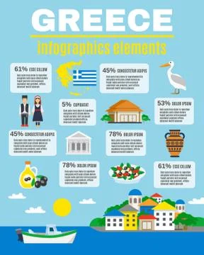 Greece Infographics Elements 스톡 일러스트