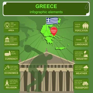 Greece infographics, statistical data, sights Stock Illustration