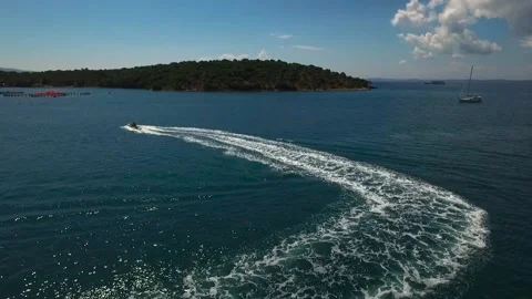 Greece Jetski Panorama Stock Footage 167804517