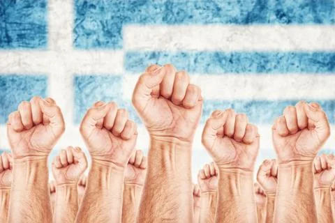 Greece labour movement, workers union strike Stock Illustration