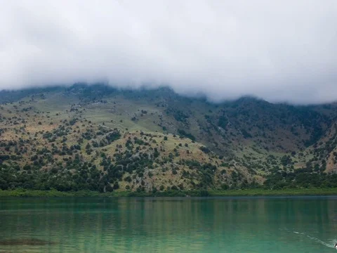 Greece lake crete panoramic Stock Footage 85078318