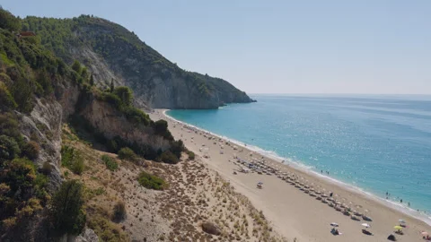 Greece Lefkada Mylos beach during day Stock Footage 345527023