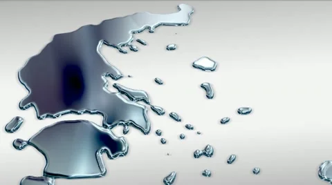 Greece liquid map, reflective flag Stockbeeldmateriaal 13537888