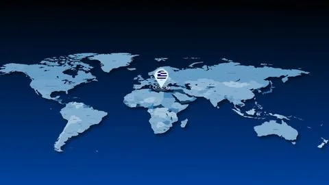 Greece location tracking on earth map Stock Illustration