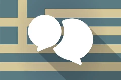 Greece  long shadow flag with a comic balloon Stock Illustration