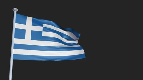 Greece - Loopable 3D flag animation with Alpha Channel and Transparency for y Stock Footage 91462703