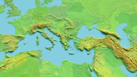 Greece Map 3D animated with Borders Video stock 348523910