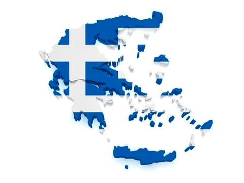 Greece map 3d shape Stock Illustration