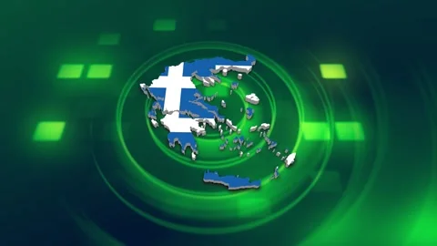 Greece Map and Flag Background Stock Footage 344027976