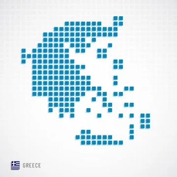 Greece map and flag icon Illustrazione stock