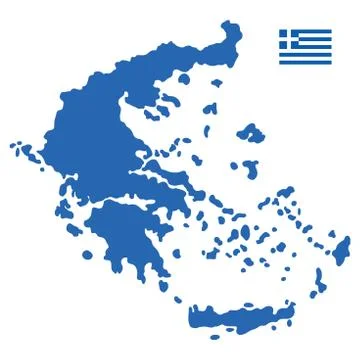 Greece map and flag vector illustration eps 10 Stock Illustration