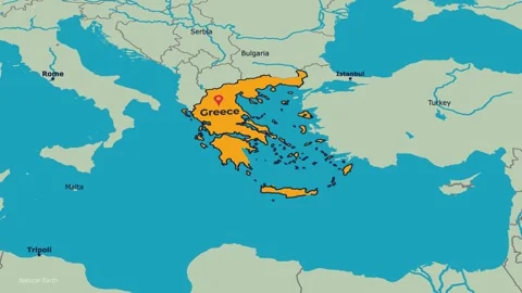 Greece Map Animation Locator Zoom 4K Motion Graphic Stock Footage 340037903