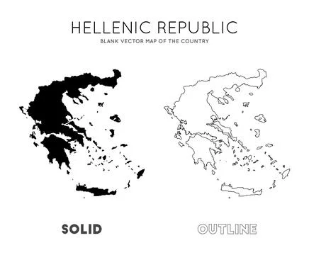 Greece map. Blank vector map of the Country. Borders of Greece for your inf.. Stock Illustration