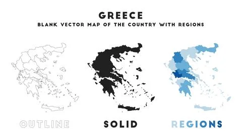 Greece map. Borders of Greece for your infographic. Vector country shape. V.. Stock Illustration