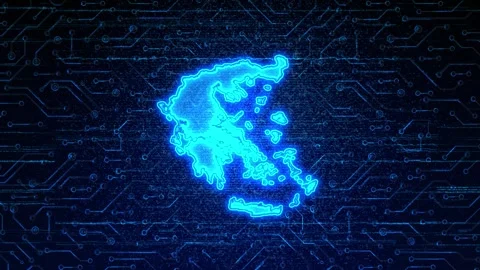Greece Map Digital Technology Opener Video stock 335081164