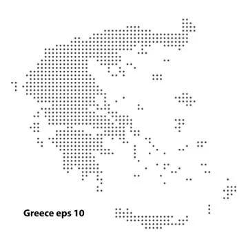 Greece map dotted on white background vector isolated Stock Illustration