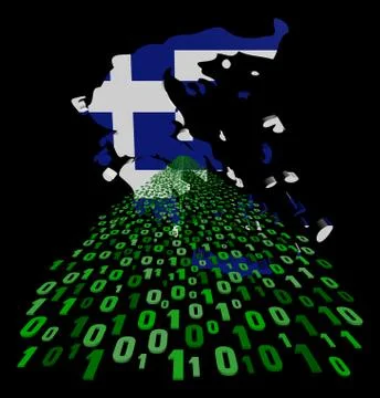Greece map flag with binary foreground illustration Stock Illustration
